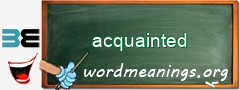 WordMeaning blackboard for acquainted